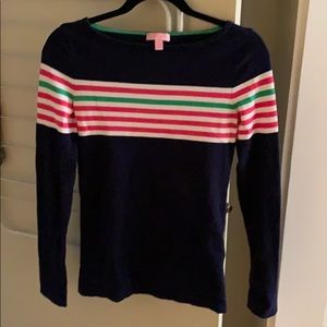 Lilly Pulitzer Navy pink and green sweater